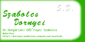 szabolcs dornyei business card